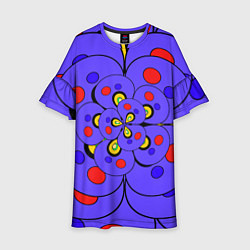 Платье клеш для девочки Полукруг яркий орнамент, цвет: 3D-принт