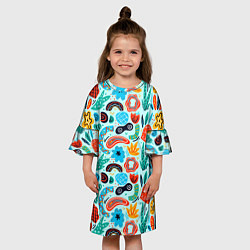 Платье клеш для девочки Colorful patterns, цвет: 3D-принт — фото 2