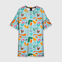 Платье клеш для девочки Geometric pattern, цвет: 3D-принт