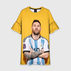 Платье клеш для девочки Lionel Messi 10, цвет: 3D-принт