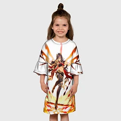 Платье клеш для девочки Дэхья Геншин импакт, цвет: 3D-принт — фото 2