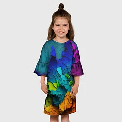 Платье клеш для девочки Взрыв красок, цвет: 3D-принт — фото 2