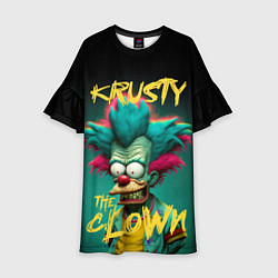 Платье клеш для девочки Клоун Красти из Симпсонов, цвет: 3D-принт