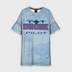 Платье клеш для девочки Drone pilot 2 0, цвет: 3D-принт