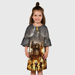 Платье клеш для девочки Gears Tactics, цвет: 3D-принт — фото 2