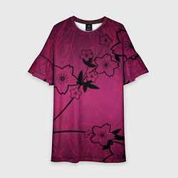 Платье клеш для девочки Pink Flower, цвет: 3D-принт