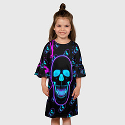 Платье клеш для девочки Standoff 2 skull art, цвет: 3D-принт — фото 2