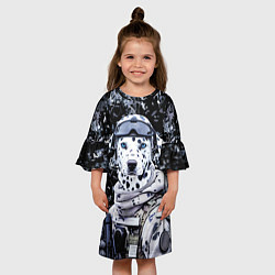 Платье клеш для девочки Далматинец солдат спецназа, цвет: 3D-принт — фото 2
