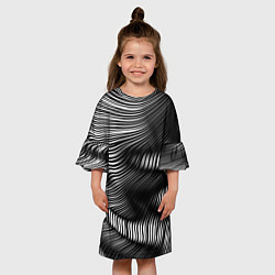 Платье клеш для девочки Оптические волны, цвет: 3D-принт — фото 2