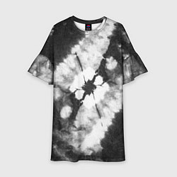 Детское платье Черно-белый тай-дай