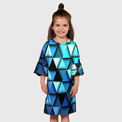 Платье клеш для девочки Blue triangle, цвет: 3D-принт — фото 2