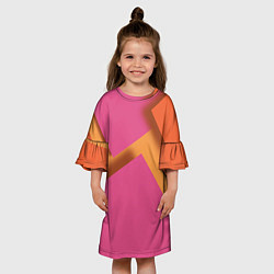 Платье клеш для девочки Геометрические абстрактные соединения пластин, цвет: 3D-принт — фото 2