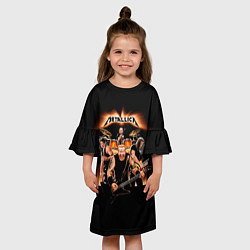 Платье клеш для девочки Metallica - метал-группа, цвет: 3D-принт — фото 2