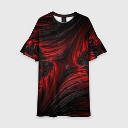 Платье клеш для девочки Red vortex pattern, цвет: 3D-принт