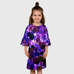 Платье клеш для девочки Разноцветные воздушные кубики, цвет: 3D-принт — фото 2