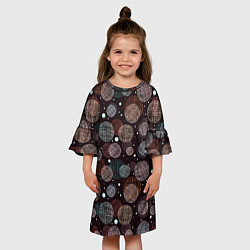 Платье клеш для девочки Плетеные шары, цвет: 3D-принт — фото 2
