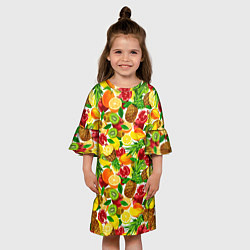 Платье клеш для девочки Fruit abundance, цвет: 3D-принт — фото 2