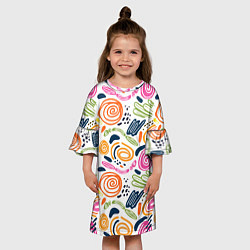 Платье клеш для девочки Геометрический паттерн, цвет: 3D-принт — фото 2