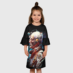 Платье клеш для девочки Космический старец, цвет: 3D-принт — фото 2