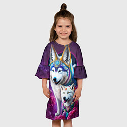 Платье клеш для девочки Полярные волки - нейросеть, цвет: 3D-принт — фото 2