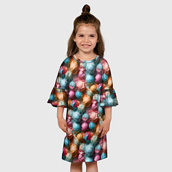 Платье клеш для девочки Сочный узор из мороженного, цвет: 3D-принт — фото 2