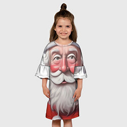 Платье клеш для девочки Улыбка Деда Мороза, цвет: 3D-принт — фото 2