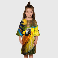 Платье клеш для девочки Взлёт попугая, цвет: 3D-принт — фото 2