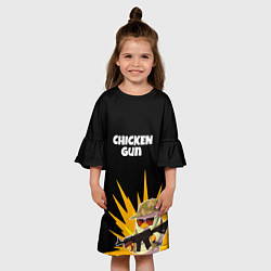 Платье клеш для девочки Цыплячий спецназ, цвет: 3D-принт — фото 2
