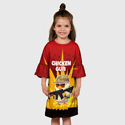 Платье клеш для девочки Chicken Gun - спецназ, цвет: 3D-принт — фото 2