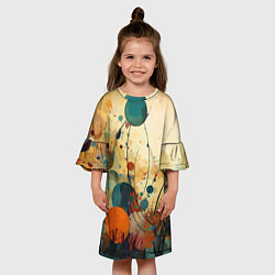 Платье клеш для девочки Абстрактная гранжевая композиция с пятнами: арт не, цвет: 3D-принт — фото 2