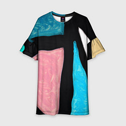 Платье клеш для девочки Переливы красок, цвет: 3D-принт