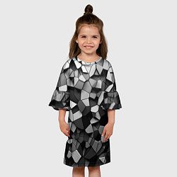 Платье клеш для девочки Серые стальные плиты, цвет: 3D-принт — фото 2