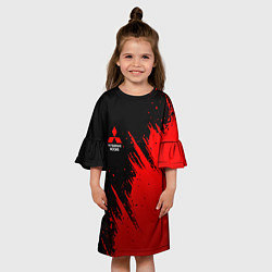 Платье клеш для девочки Mitsubishi red - red sport, цвет: 3D-принт — фото 2