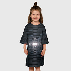 Платье клеш для девочки Тёмная геометрия, цвет: 3D-принт — фото 2