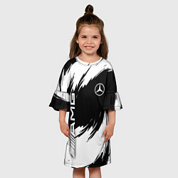 Платье клеш для девочки Mercedes benz - white color, цвет: 3D-принт — фото 2