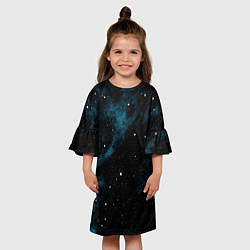 Платье клеш для девочки Мрачная галактика, цвет: 3D-принт — фото 2