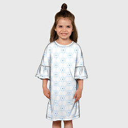 Платье клеш для девочки Ясна3 - Небесная структура светлый, цвет: 3D-принт — фото 2