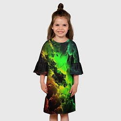 Платье клеш для девочки Зеленое небо, цвет: 3D-принт — фото 2