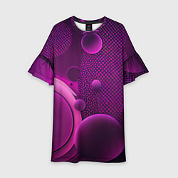 Платье клеш для девочки Фиолетовые шары, цвет: 3D-принт
