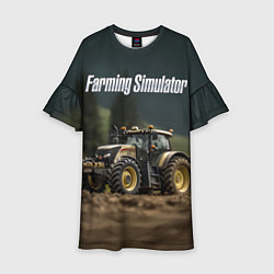 Платье клеш для девочки Farming Simulator - Игрушечный желтый, цвет: 3D-принт