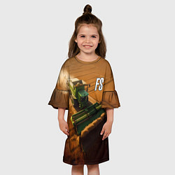 Платье клеш для девочки Farming Simulator - Зеленый трактор, цвет: 3D-принт — фото 2