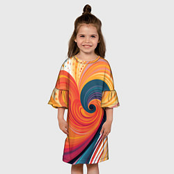 Платье клеш для девочки Вихрь цвета, цвет: 3D-принт — фото 2