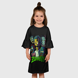 Платье клеш для девочки Zombie Simpsons, цвет: 3D-принт — фото 2
