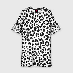 Платье клеш для девочки Черные леопардовые пятна, цвет: 3D-принт
