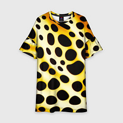 Платье клеш для девочки Текстура леопарда, цвет: 3D-принт