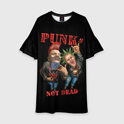 Платье клеш для девочки Punks Not Dead - панки хой, цвет: 3D-принт