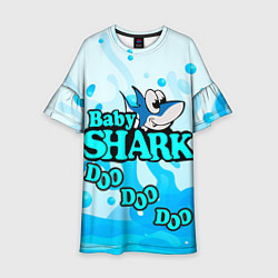 Платье клеш для девочки Baby Shark Doo-Doo-Doo, цвет: 3D-принт