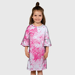 Платье клеш для девочки Художественный розовый, цвет: 3D-принт — фото 2