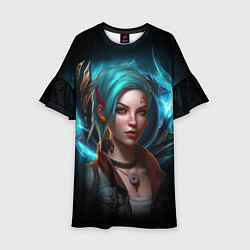 Платье клеш для девочки Jinx legends, цвет: 3D-принт