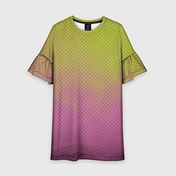 Платье клеш для девочки Салатово-розовый дым - Хуф и Ся, цвет: 3D-принт